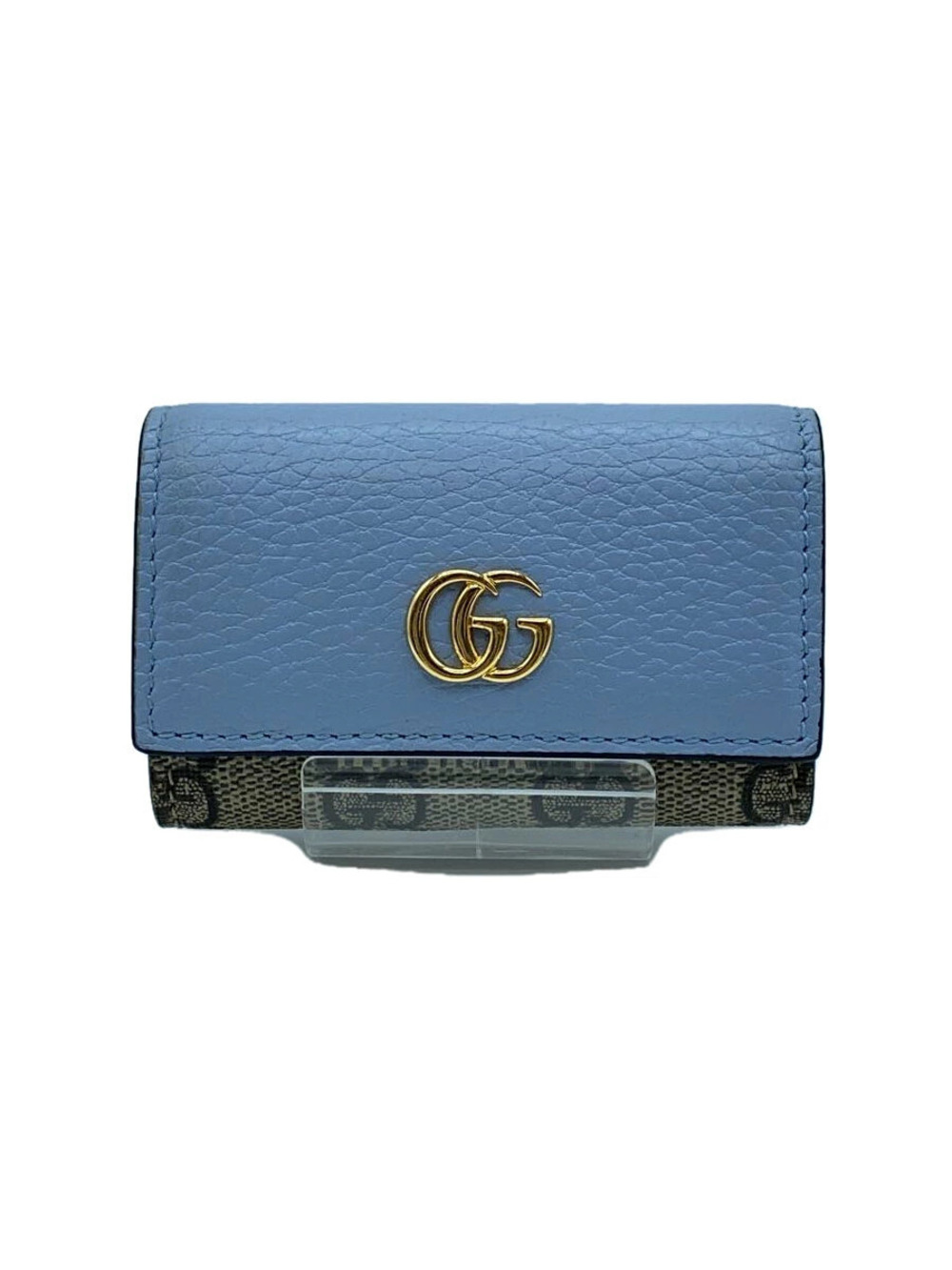Gucci Double G Bicolor Key Case Wallet Blue